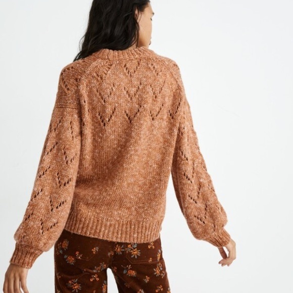 Madewell Pointelle Bubble-Sleeve Pullover Sweater - Picture 2 of 7